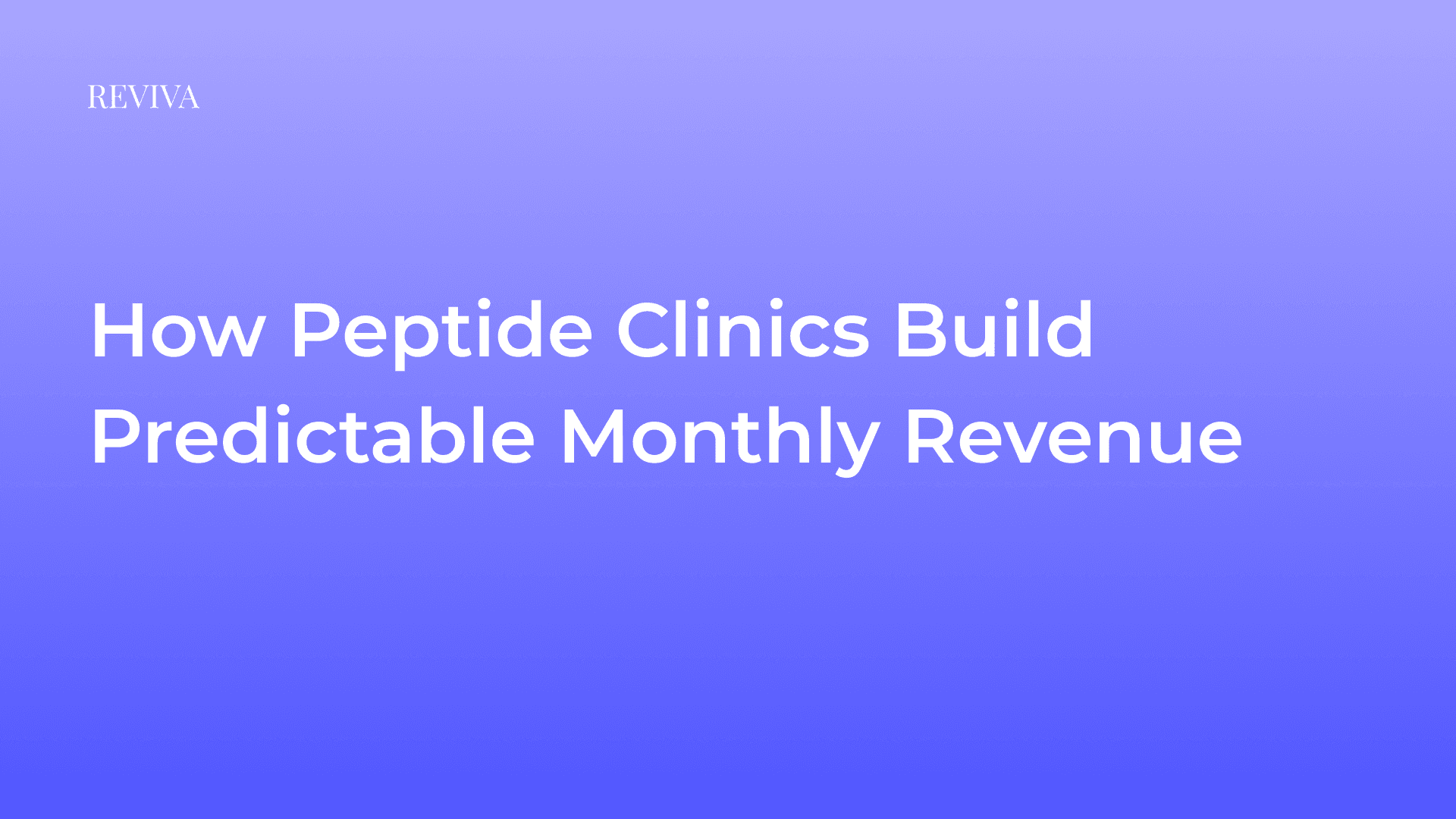 How Peptide Clinics Build Predictable Monthly Revenue
