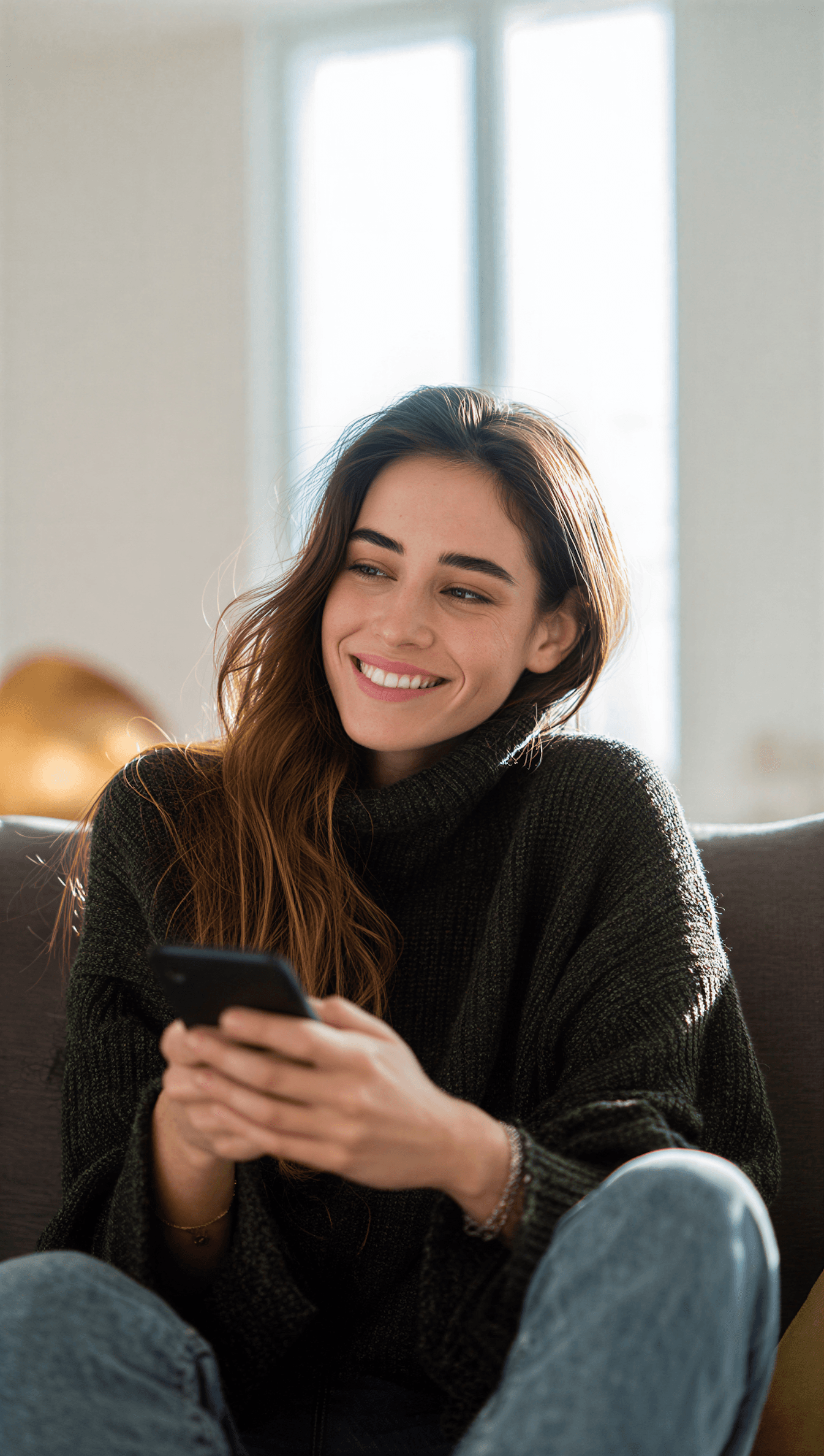 Client texting her provider from home