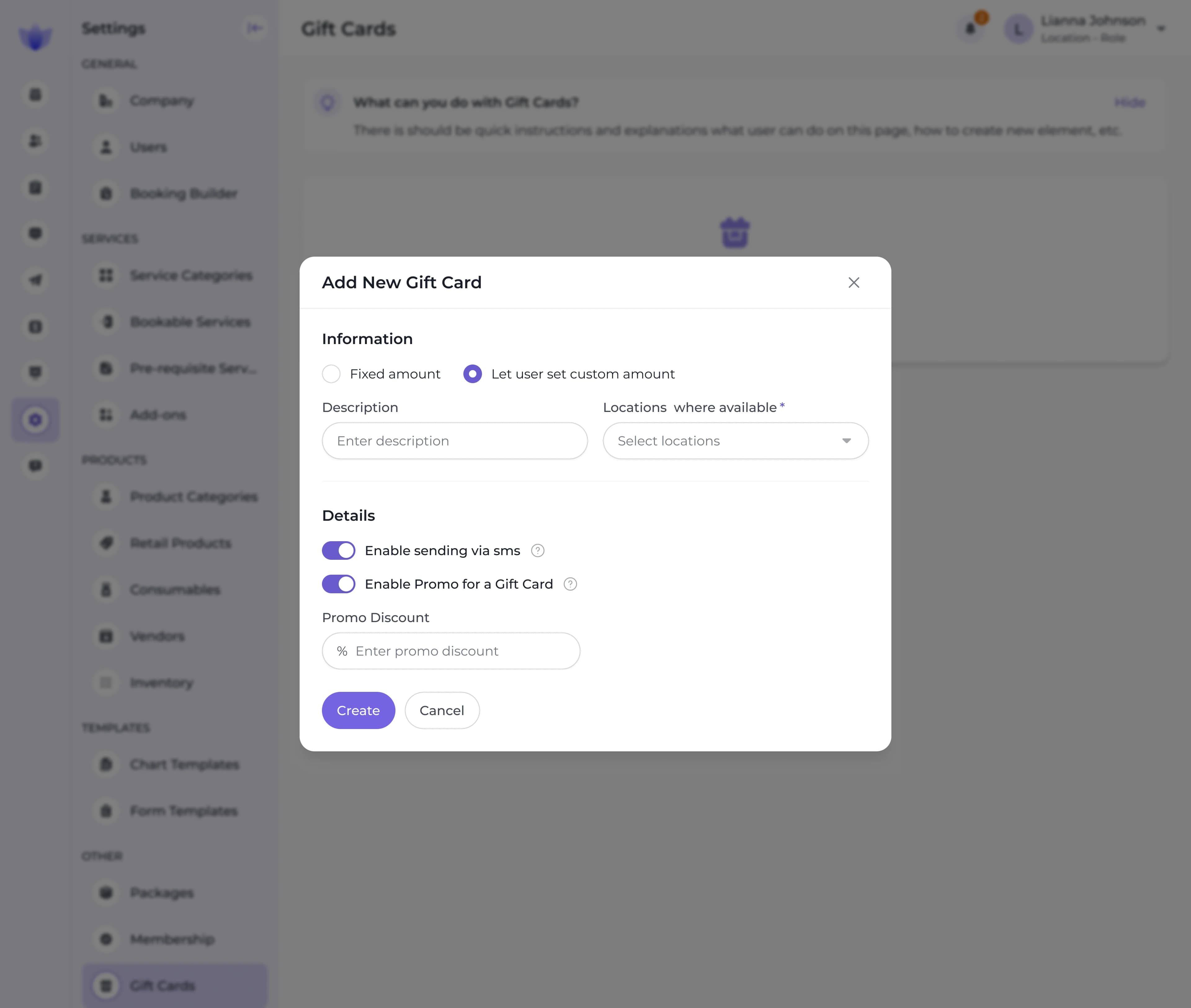 Digital Gift Cards screenshot