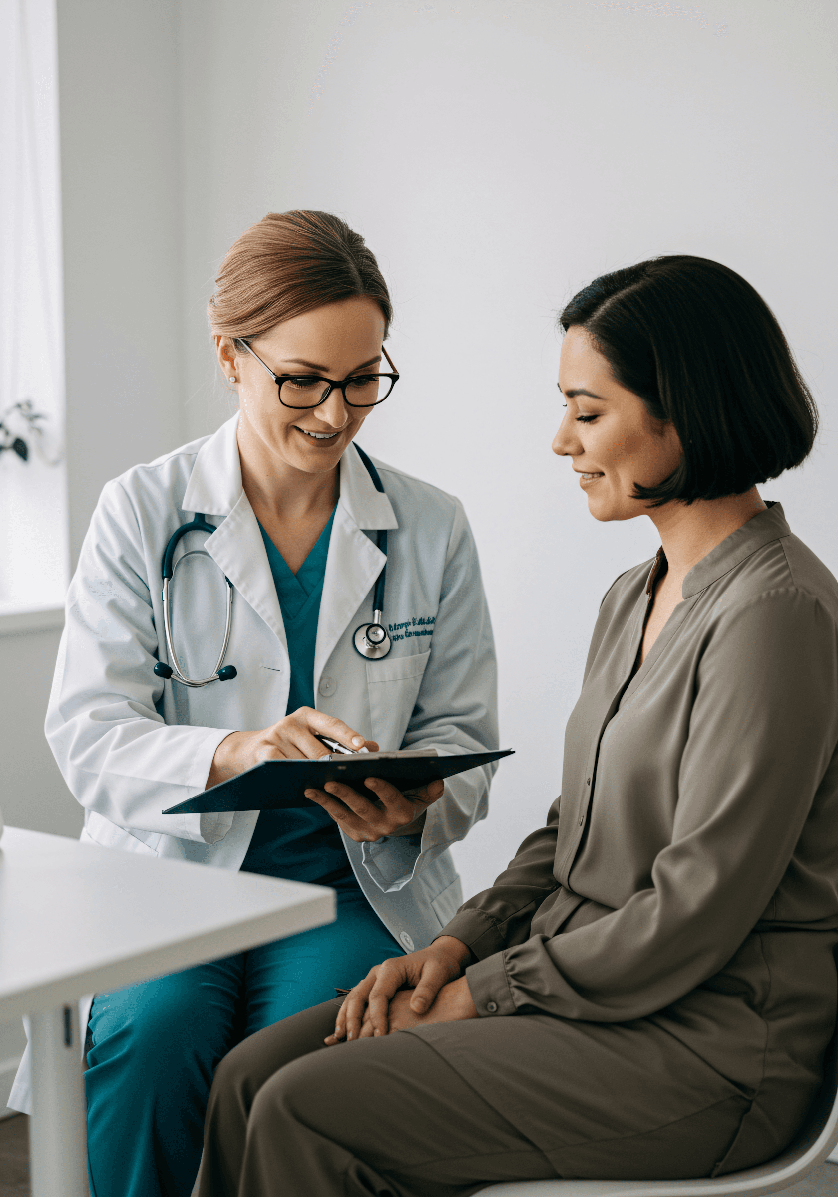 A functional medicine provider reviewing a care plan with a patient, using Reviva functional medicine practice management software